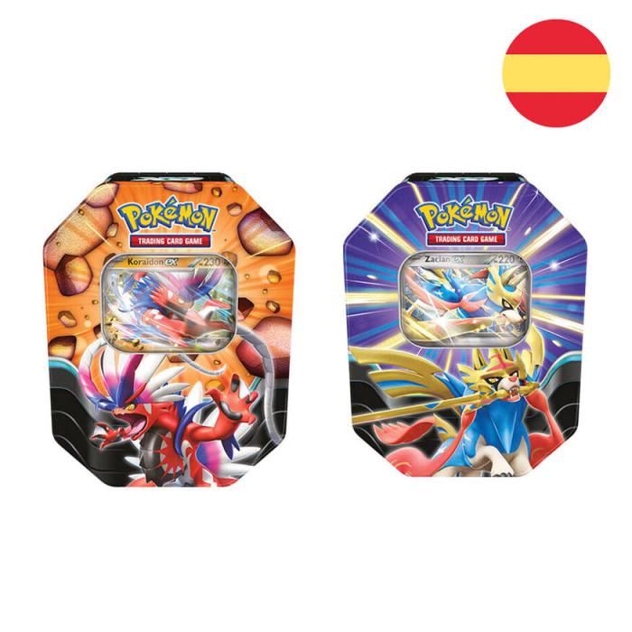 Spanish Pokemon Summer assorted collectible card game tin 6852
