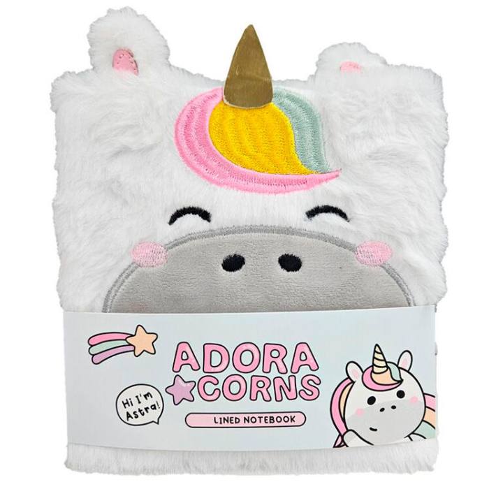 Adoracorns Unicorn A5 plush notebook 23715