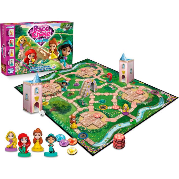 Spanish Disney Princess Race Chase board game 27439