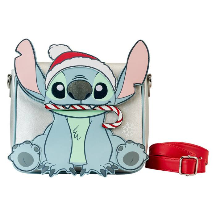 Loungefly Disney Stitch Holiday glitter crossbody bag 29896