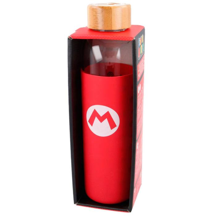 Nintendo Super Mario Bros silicone cover glass bottle 585ml 36810