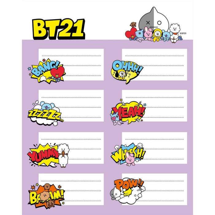 BT21 Adhesive labels 39699