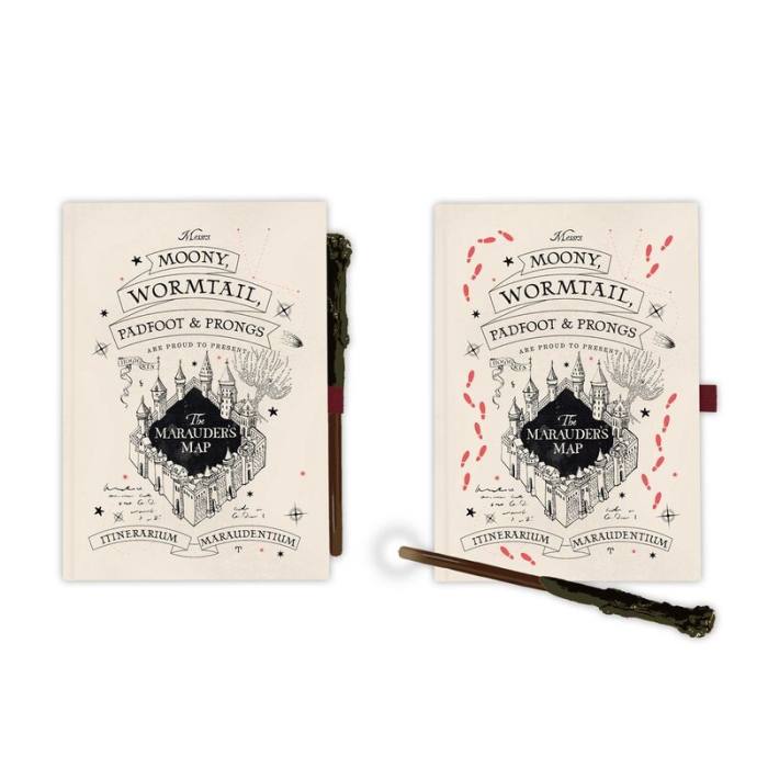 Harry Potter Marauders Map A5 premium notebook + wand pen 41220