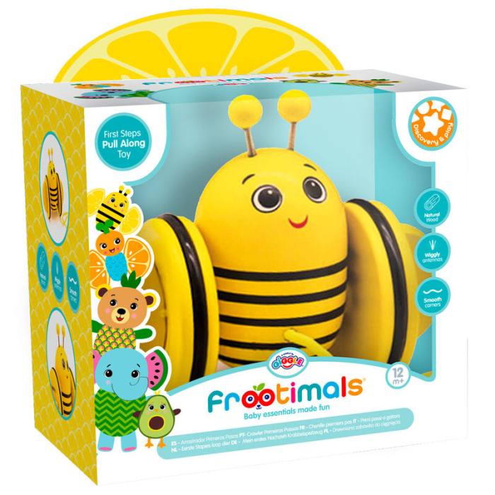 Frootimals Bizzy Lemonbee wooden first steps pull along toy 42524