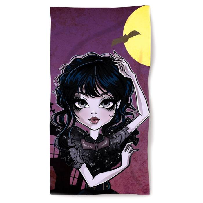 Gothic Girl microfibre beach towel 45484