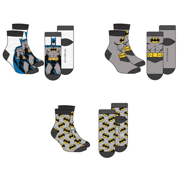 DC Comics Batman assorted pack 3 socks adult 49312