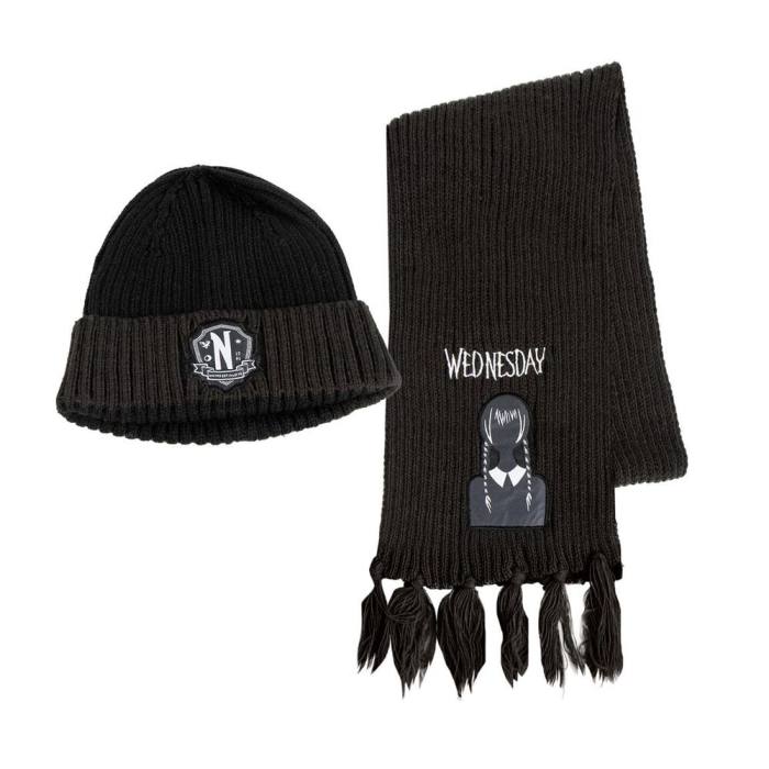 Wednesday beanie + scarf set 52583