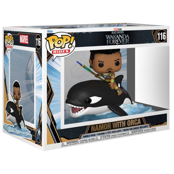 POP figure Marvel Black Panther Wakanda Forever Namor with Orca 58348