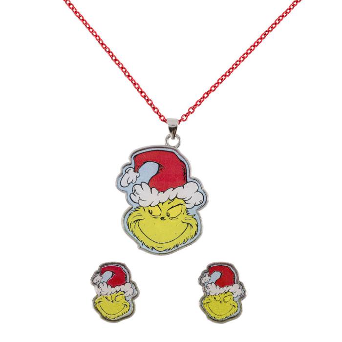 The Grinch Christmas Set necklace + earrings 63848