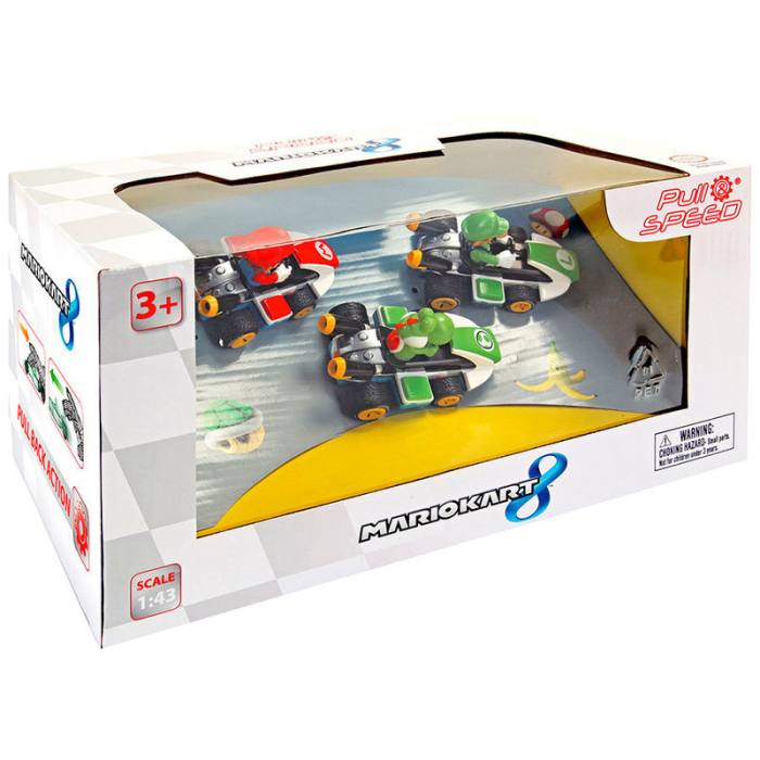 Pull Speed Mario Kart 8 Mario Luigi Yoshi set 3 cars 63633